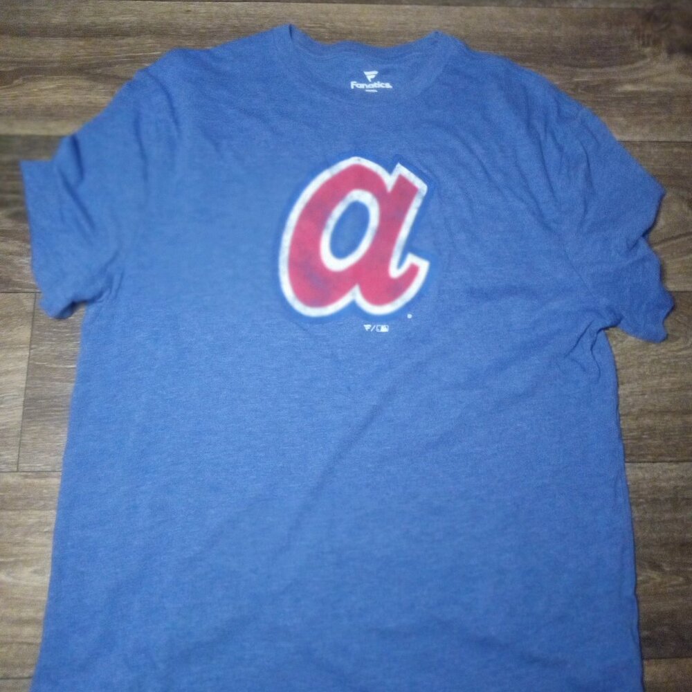 Ring Spun Soft Men's Large Blue Atlanta Graphic Shirt
